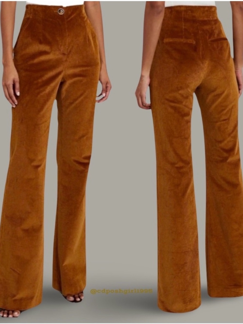 Veronica Beard Basima Corduroy High rise Flared brown Pants size 0